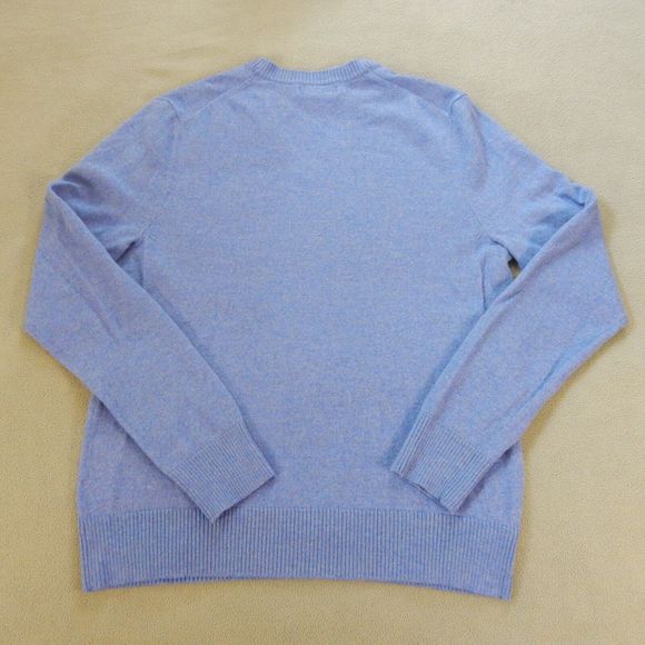 Banana Republic Men Sweater Medium Blue 100% Extra Fine Merino Wool VNeck Jumper - Picture 7 of 8